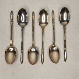 6 Art Nouveau silver-plated metal teaspoons