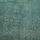 Fait à la main Oriental Contemporain Années 1980 243 cm x 341 cm Tapis de laine turquoise