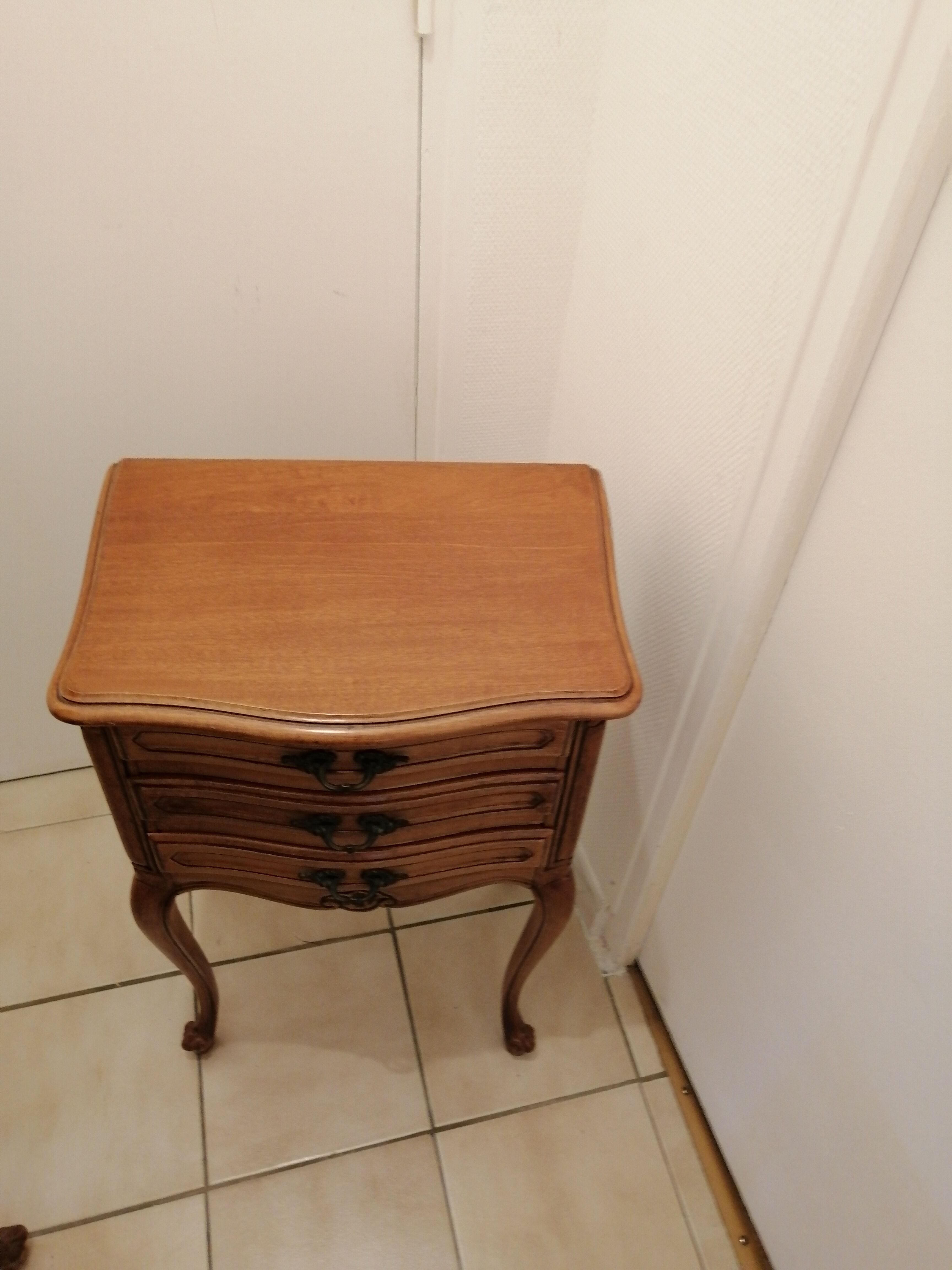 Pair of old wooden bedsides