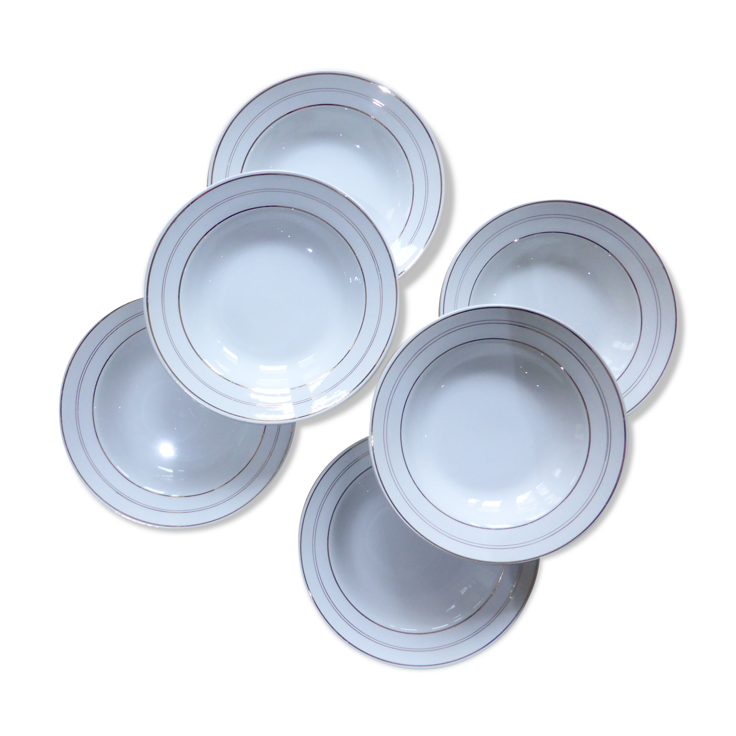 Assiettes creuses x6 porcelaine de St Amand
