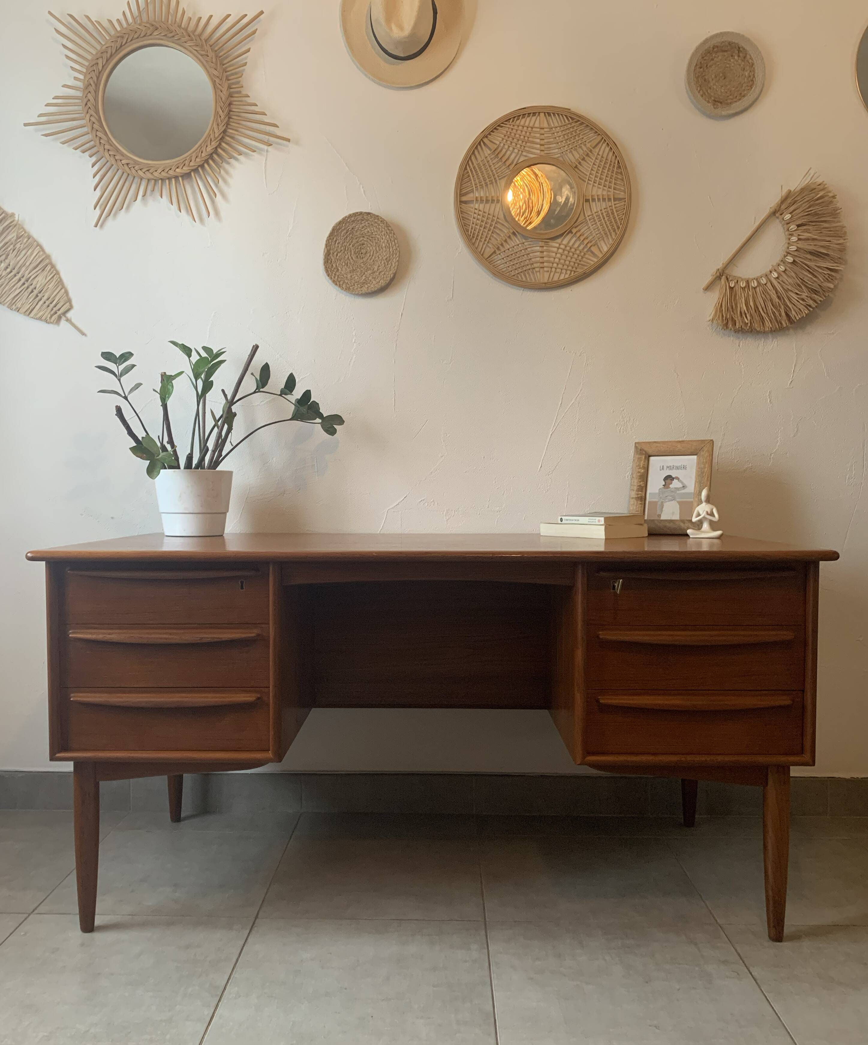 Danish Falster Teak Desk by Svend Madsen, 1960s