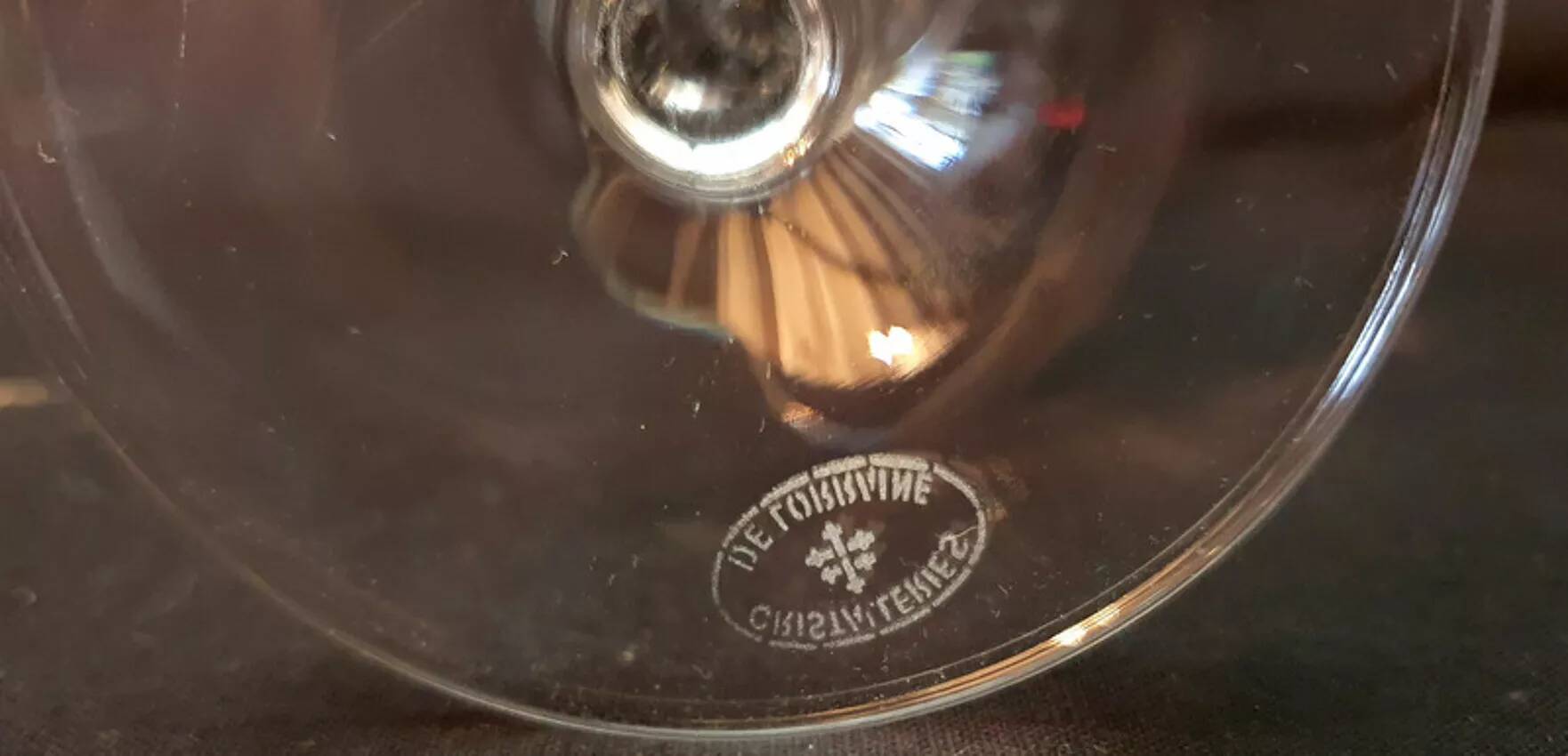 Set of 6 Lorraine crystal wine glasses