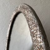 Silver oval Art Deco mirror