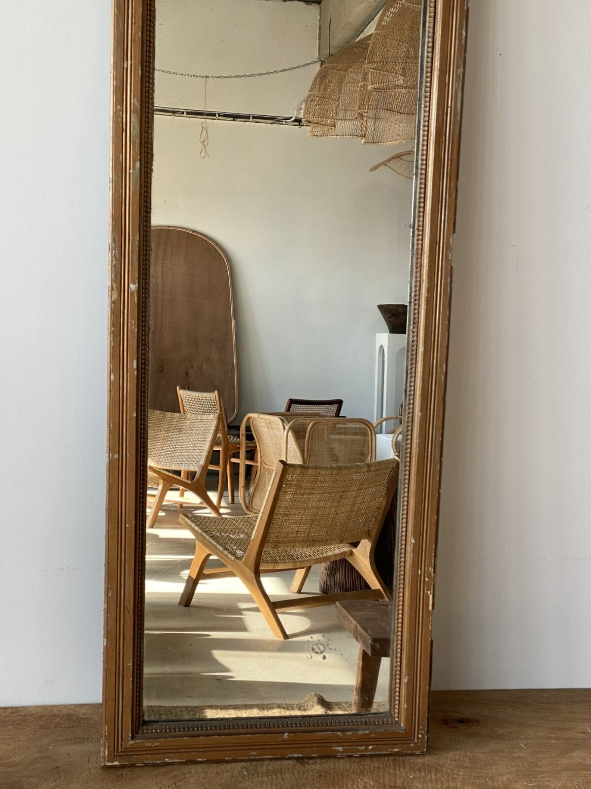 Old foot mirror gilded