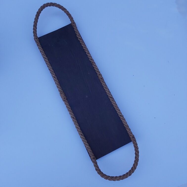 Vintage wooden and rope tray