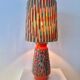 Upcycled ambient table lamp made from a Übelacker ceramic vase.