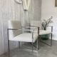 Pair of stainless steel armchairs from the 70s