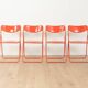 Timeless TED folding chairs by Niels Gammelgaard for IKEA from the 1970s in red (set of 4)