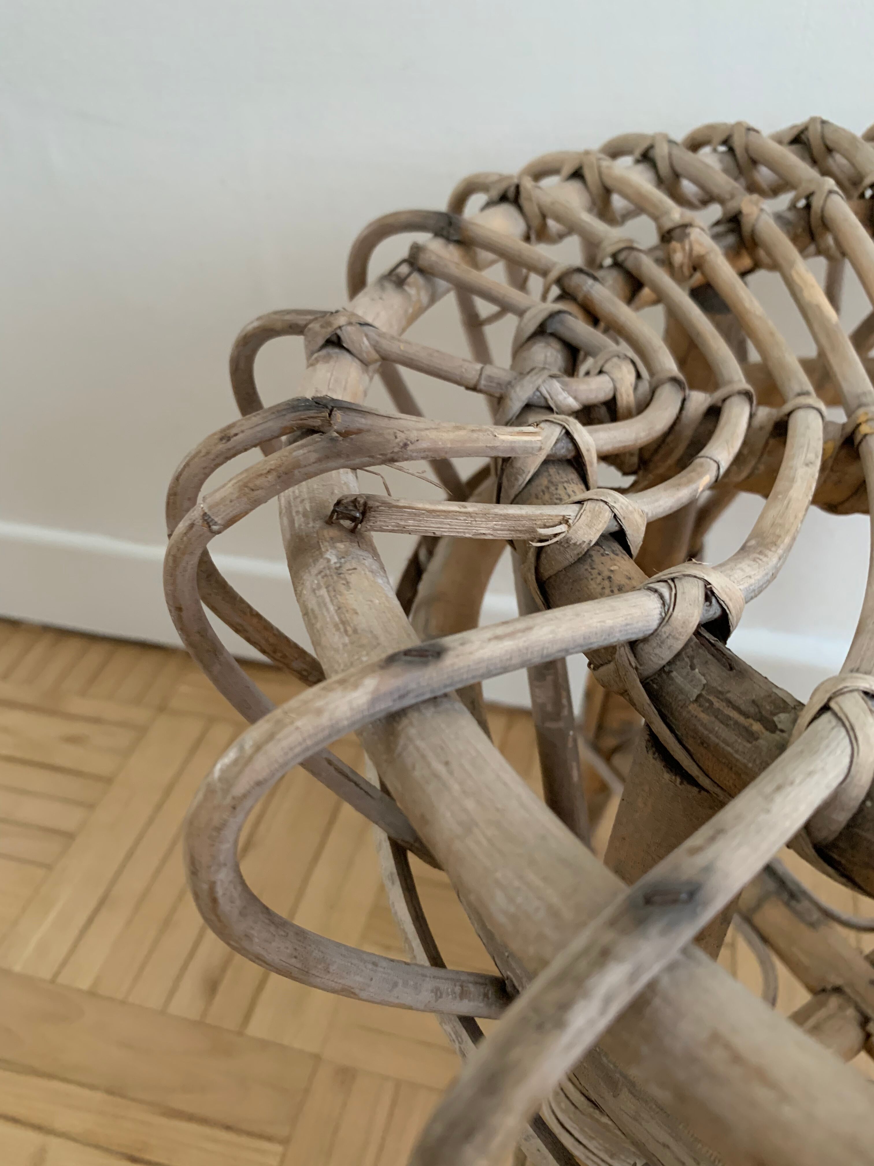 Vintage rattan stool