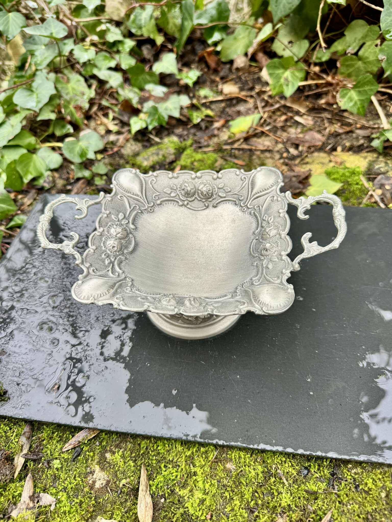 Silver baroque centrepiece tray