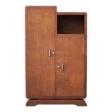Art Deco cabinet, asymmetrical art deco cabinet, wood cabinet 40s
