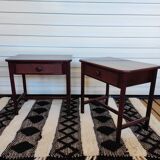 Pair of vintage rattan bedside tables