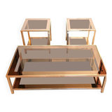 Set of 2 side or end table plus coffee table 23 carat gold