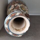Vase iranien kadjar ancien balustre perse iznik faience émaillé polychrome xixe