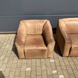 De Sede Ds47 3zit, 2zit, 1zit Buffel leder 5mm NECK Cognac