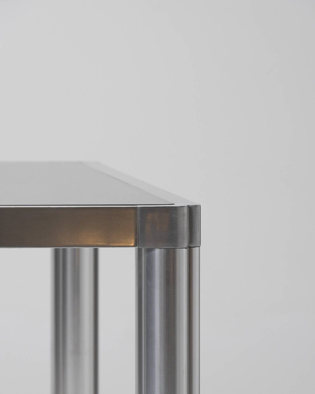 Glass and chrome dining table, 1970s