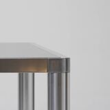 Glass and chrome dining table, 1970s