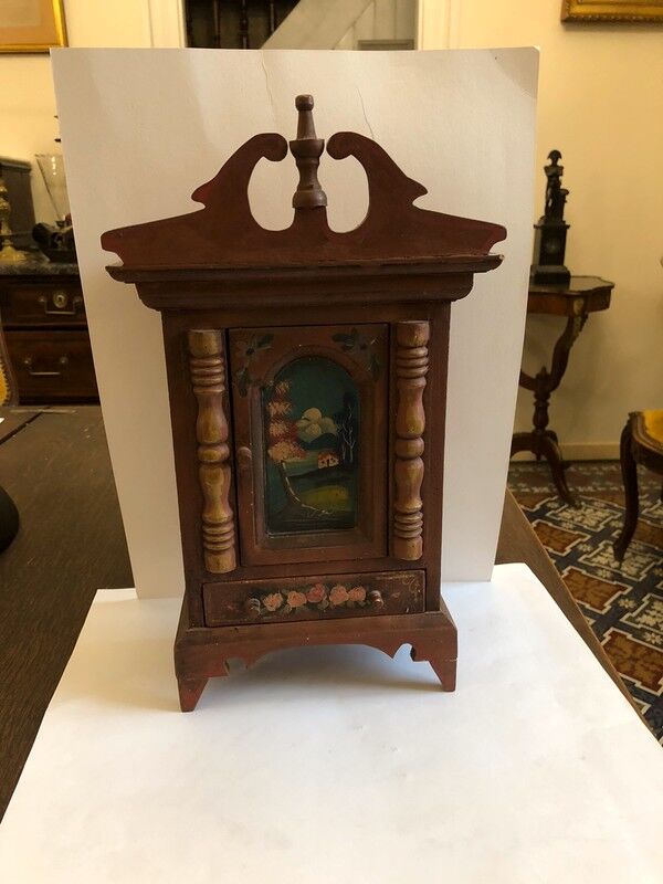 Vintage wooden doll cabinet