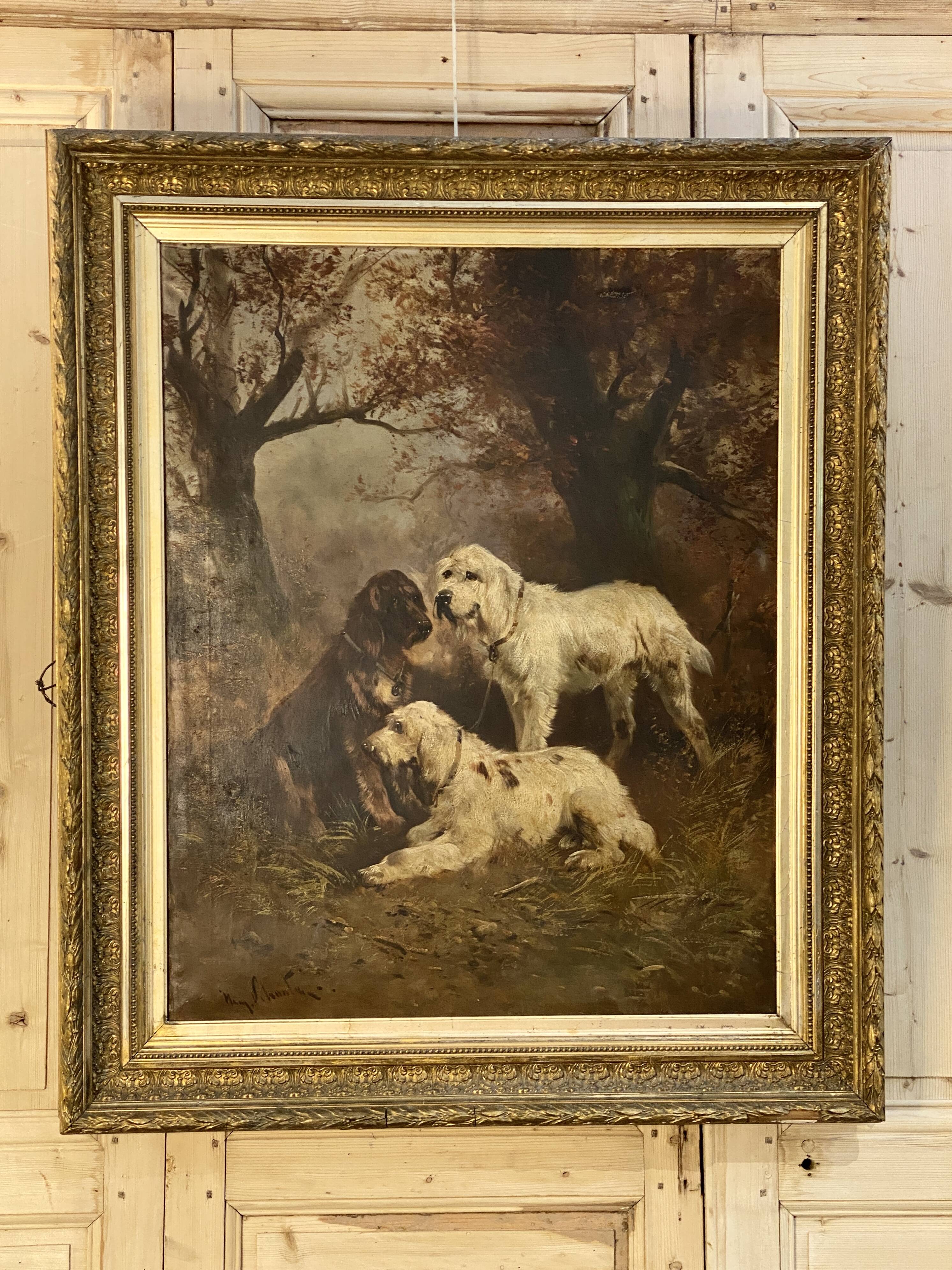 Henry Schouten (1864-1927) Hunting Dogs at Rest -