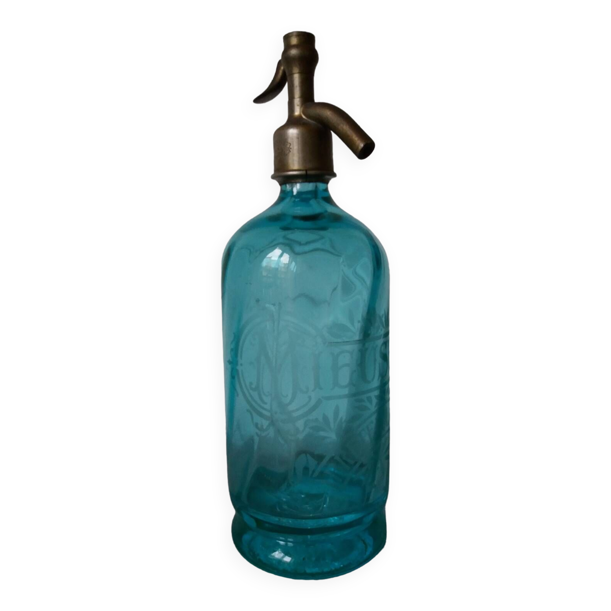 Old blue glass siphon