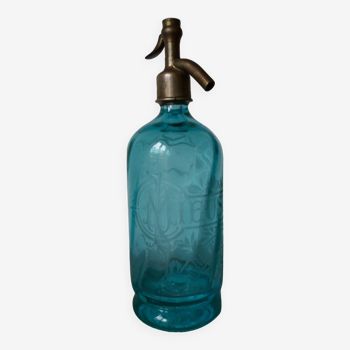 Old blue glass siphon