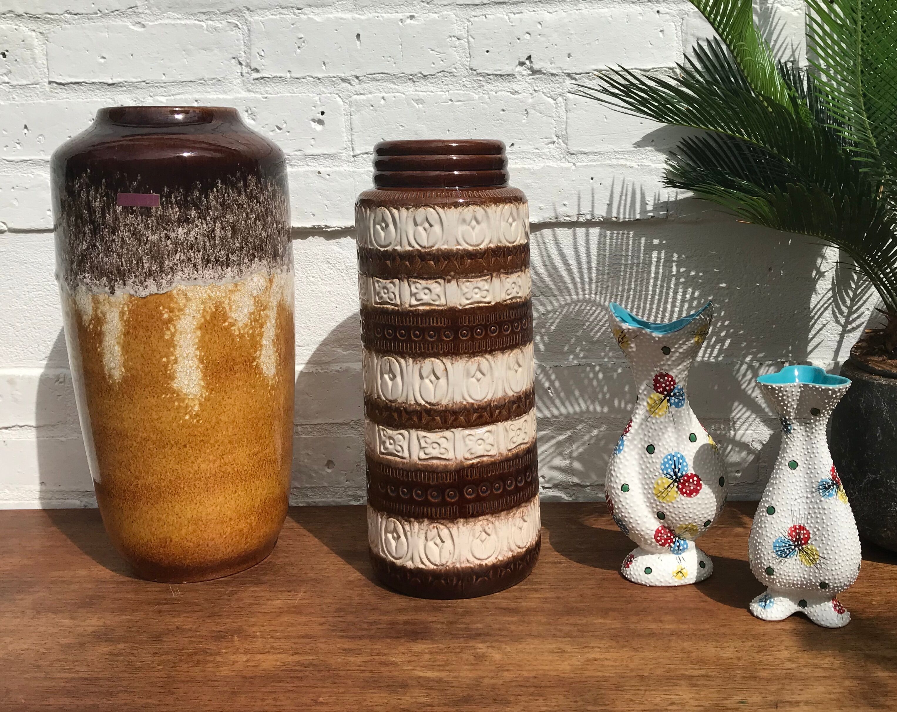 Vintage West German Vase Tall Brown #792
