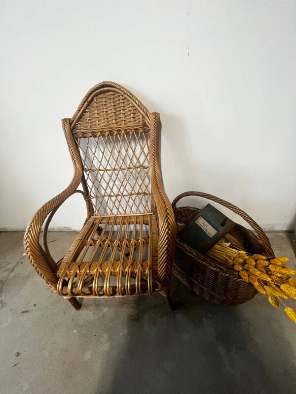 Fauteuil en rotin pour enfant