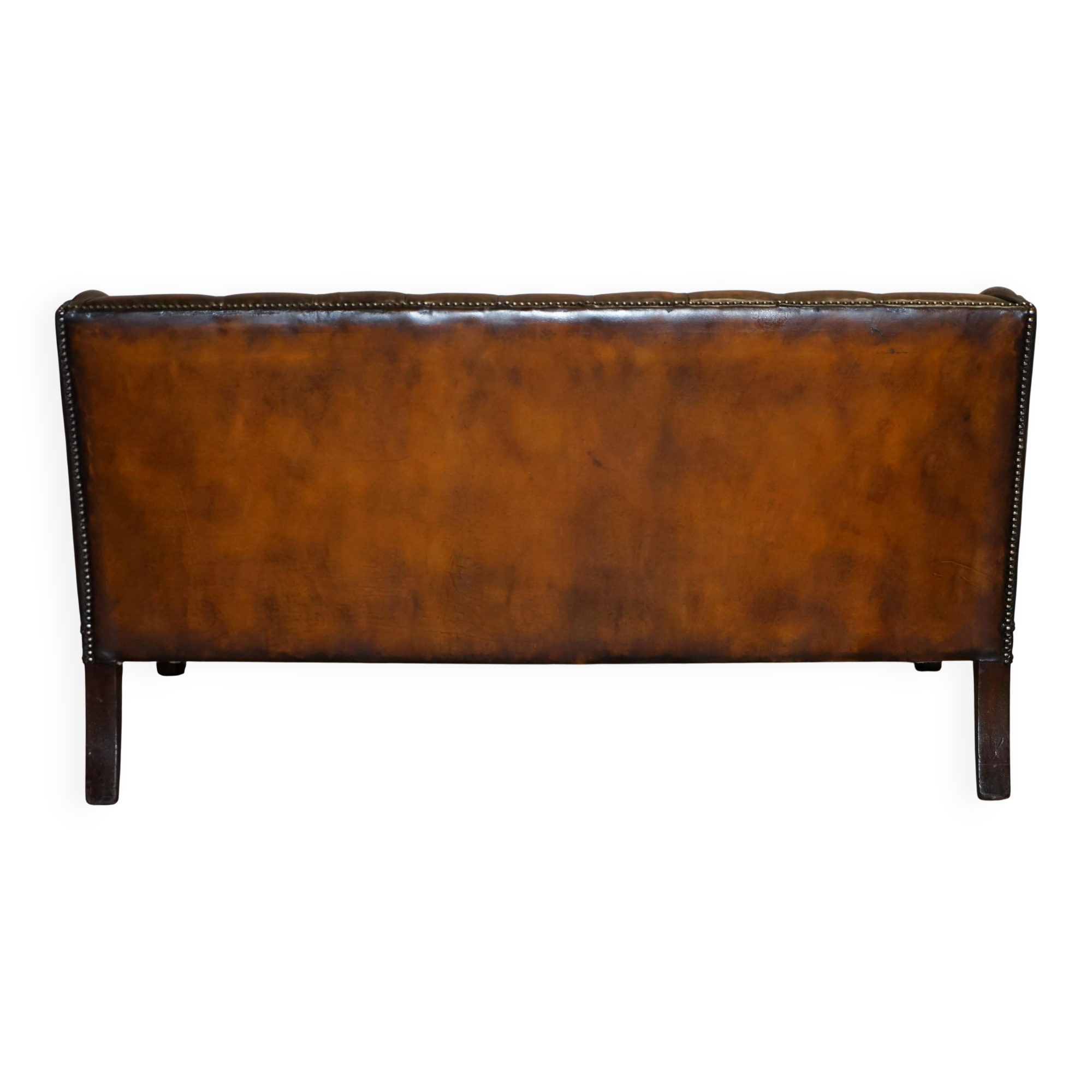 Restored leather Chesterfield sofa in Regency style