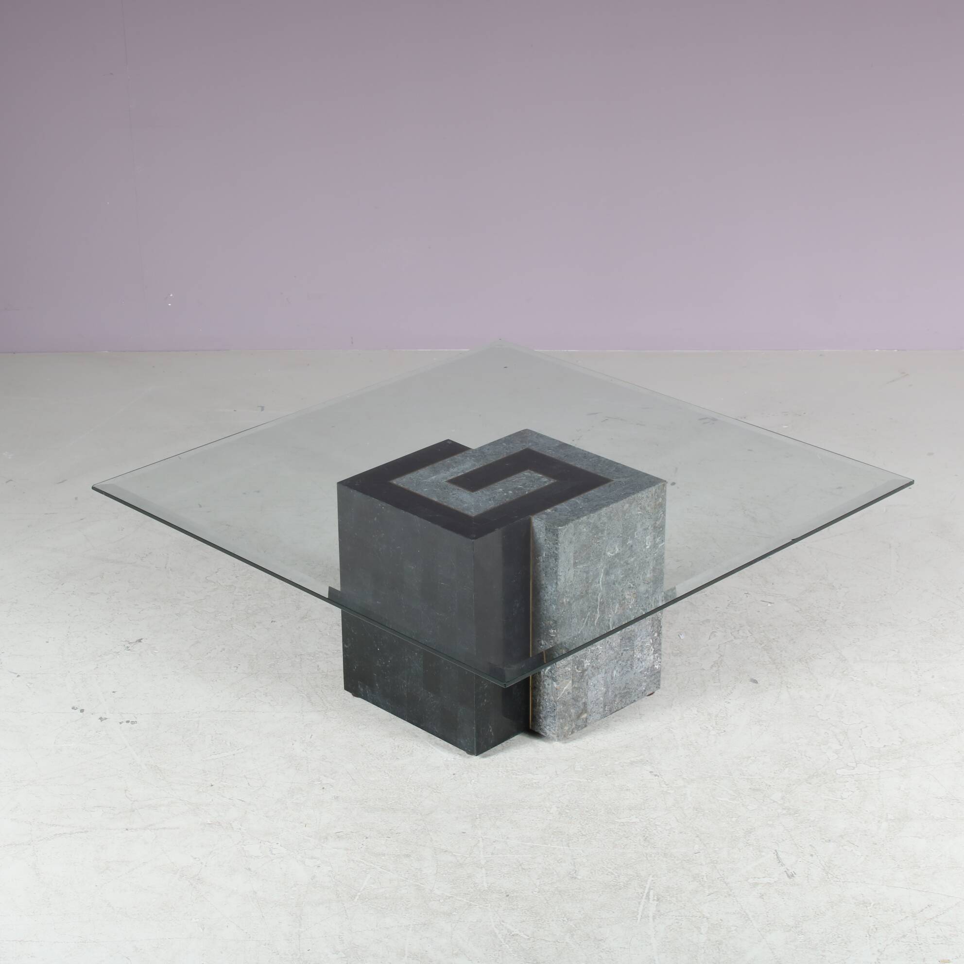 1980s Tessellated stone coffee table by Maitland-Smith, USA