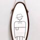 Oval Wall Mirror with Ebonized Beech Frame and a Nylon Rope, Italy