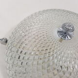 Glass and chrome ceiling light