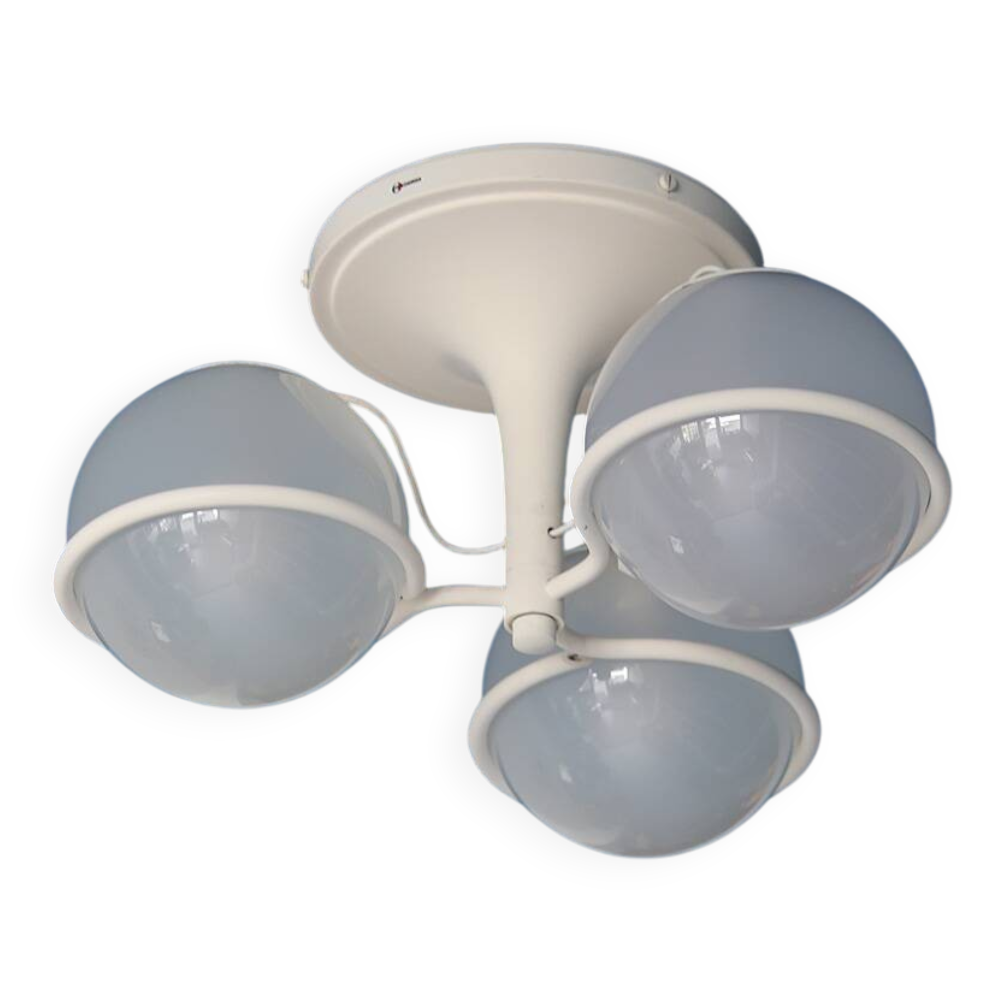 Gino Sarfatti metal and glass 'Le Sfere Plafone 2042/3' ceiling lamp for Arteluce