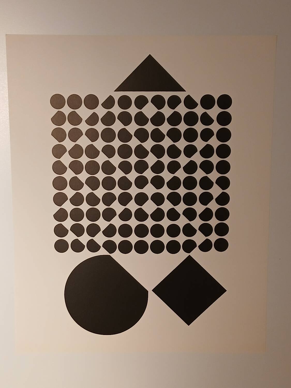 Screen print by Victor Vasarely - "Corpuscular" - Art & Science / Structure