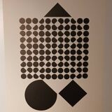 Screen print by Victor Vasarely - "Corpuscular" - Art & Science / Structure