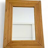 French Riviera Rattan Mirror in the Style of Vivai del Sud, France, 1960s