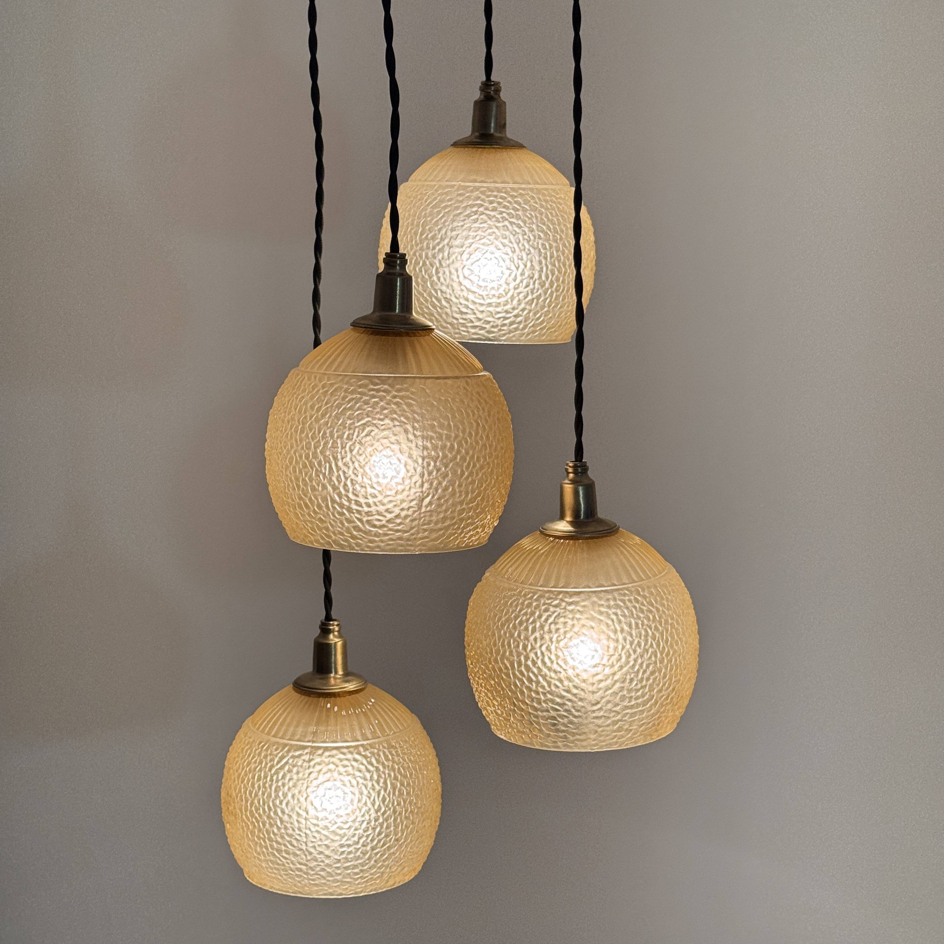 Antique cascade chandelier 4 light vintage