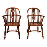 Pair of English Windsor Armchairs