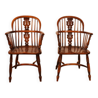 Pair of English Windsor Armchairs