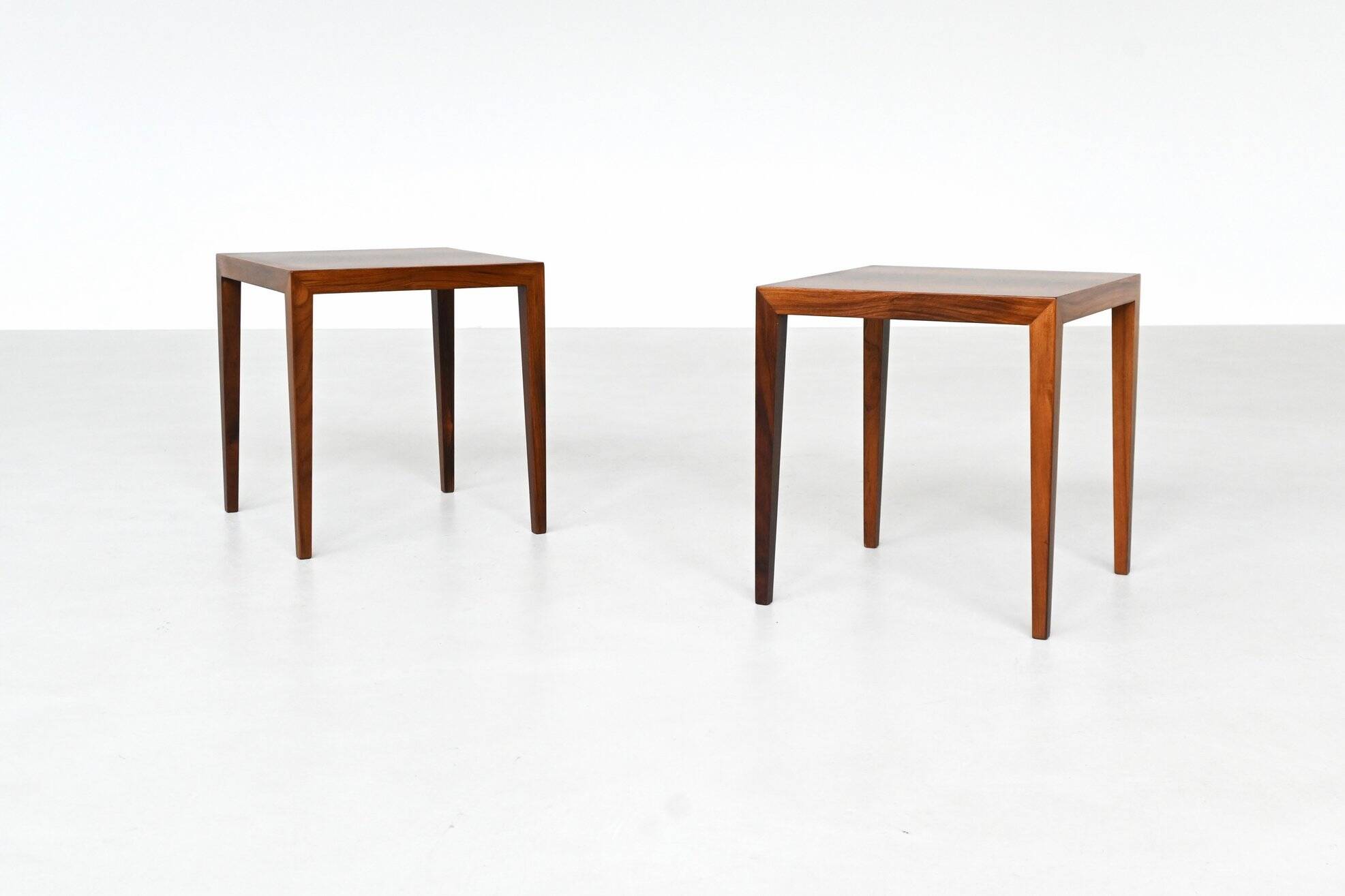 Severin Hansen pair of side tables in rosewood Haslev Denmark 1960