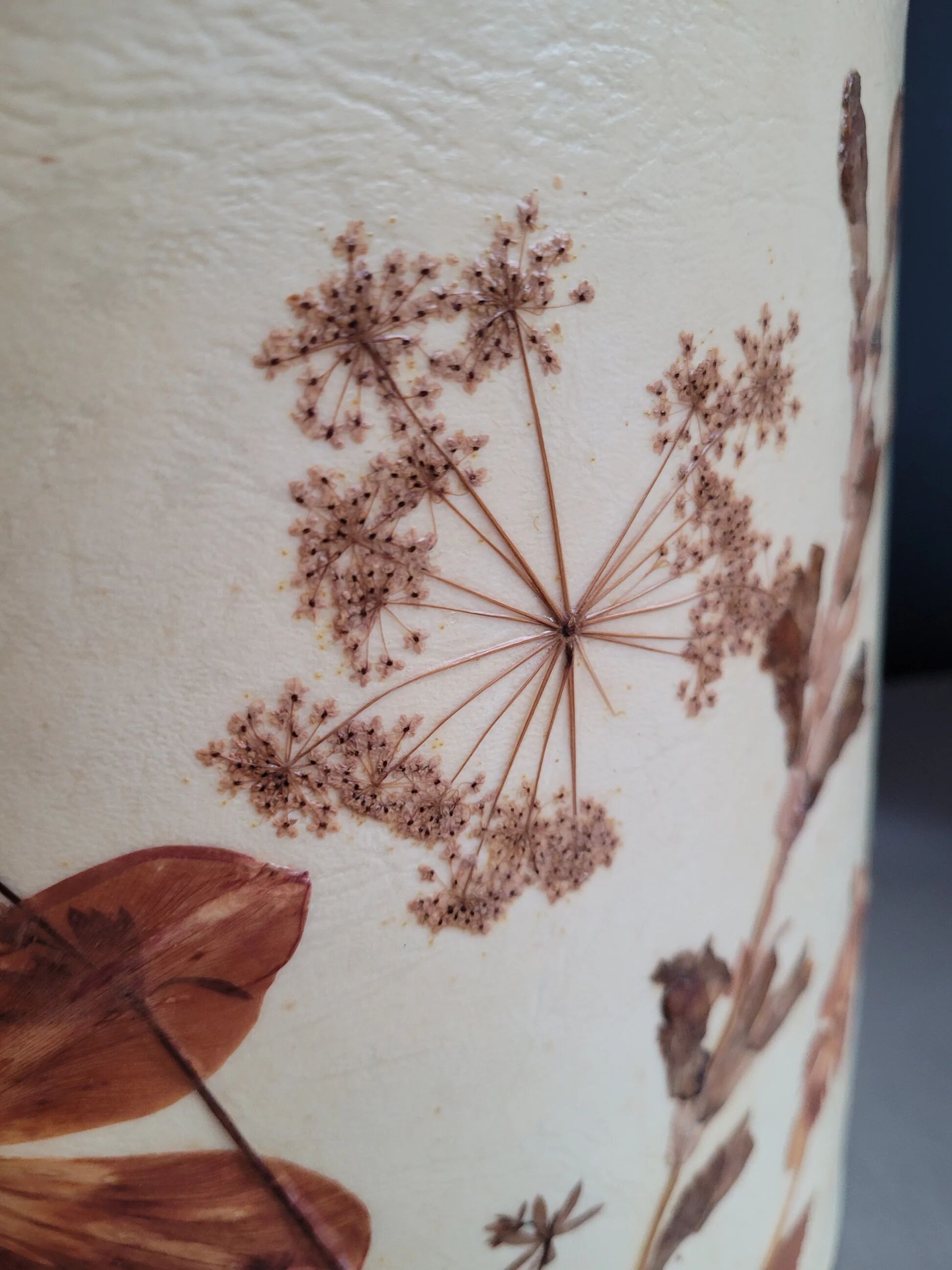Large vintage lampshade with dried flowers