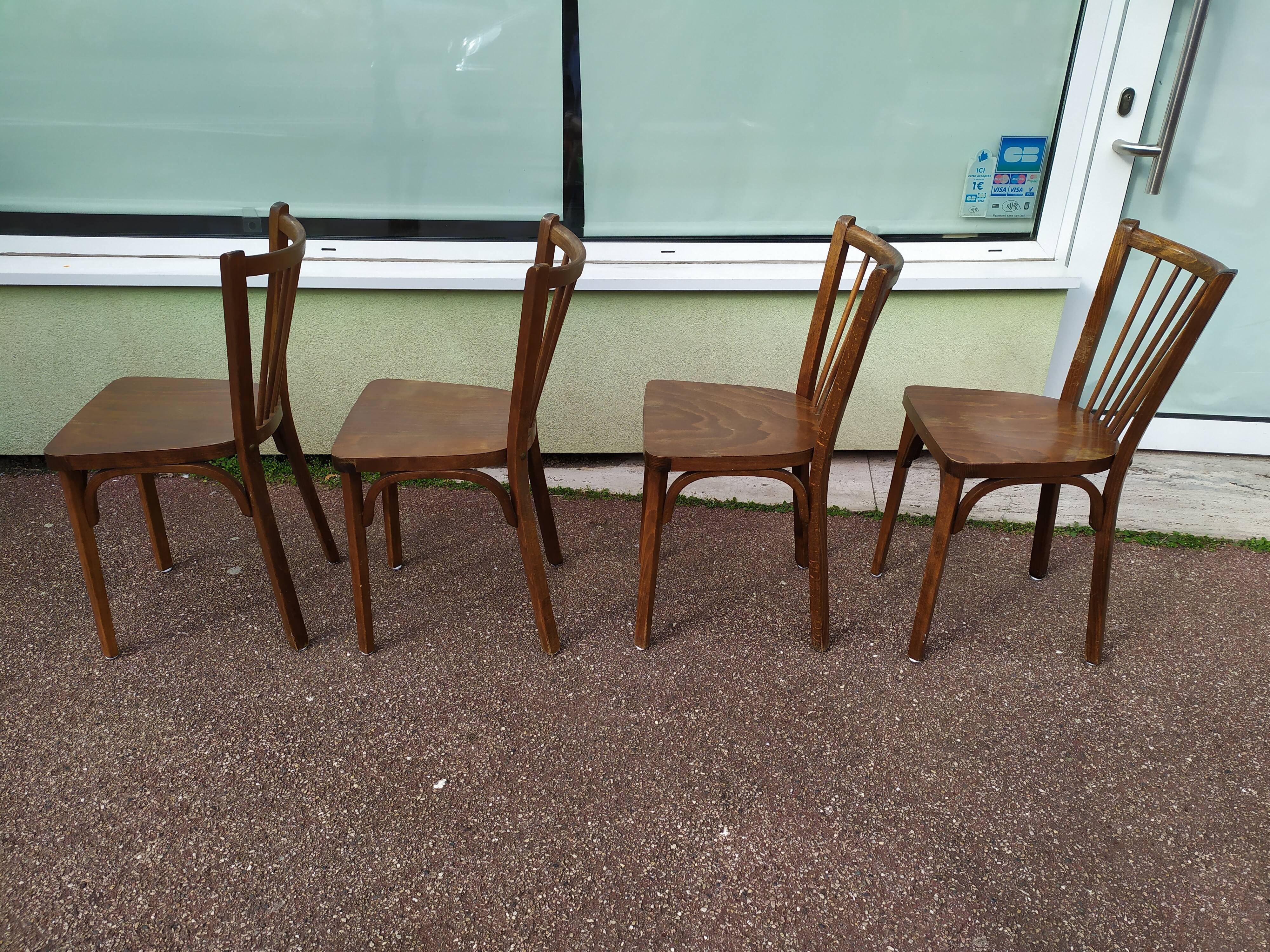 Lot de 4 chaises de bistrot bois Baumann