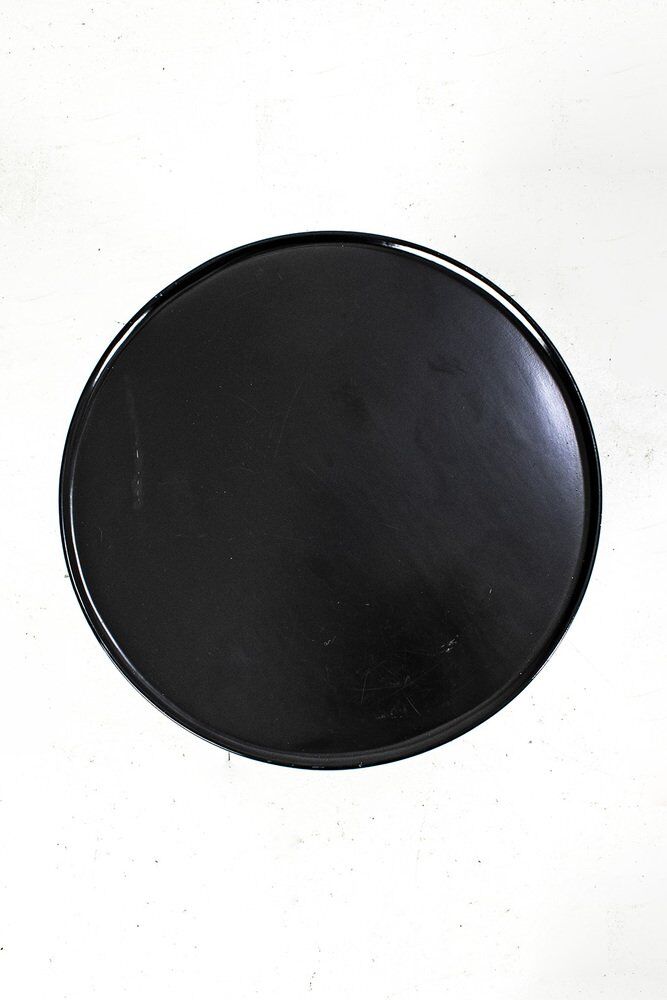 Black Side Table on Wheels