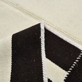 Black Beige Modernist Vintage Kilim Rug, 240x392Cm