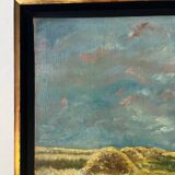 Harvesters, oil on canvas, signed