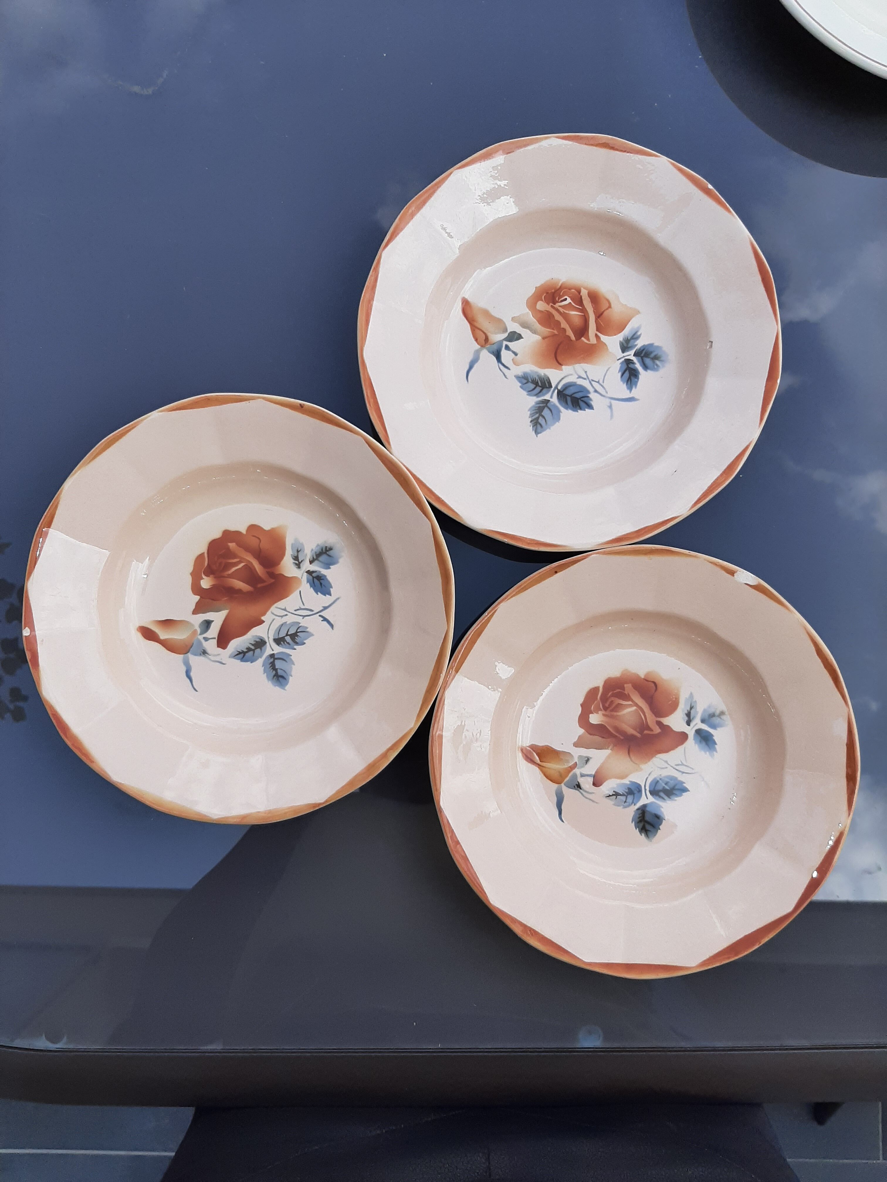 Lot 3 hollow plates Digoin vintage