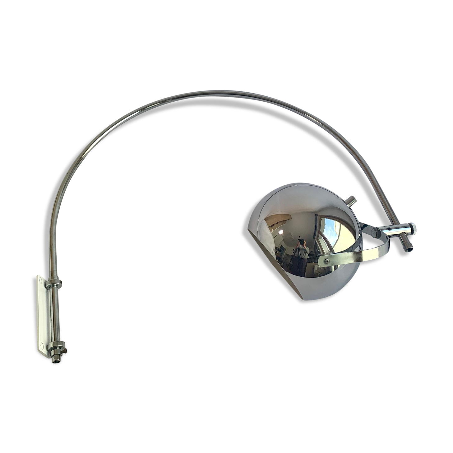 Space Age chrome wall light, 1970s