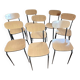 Set of 8 vintage Formica and metal chairs, 1960s-70s.