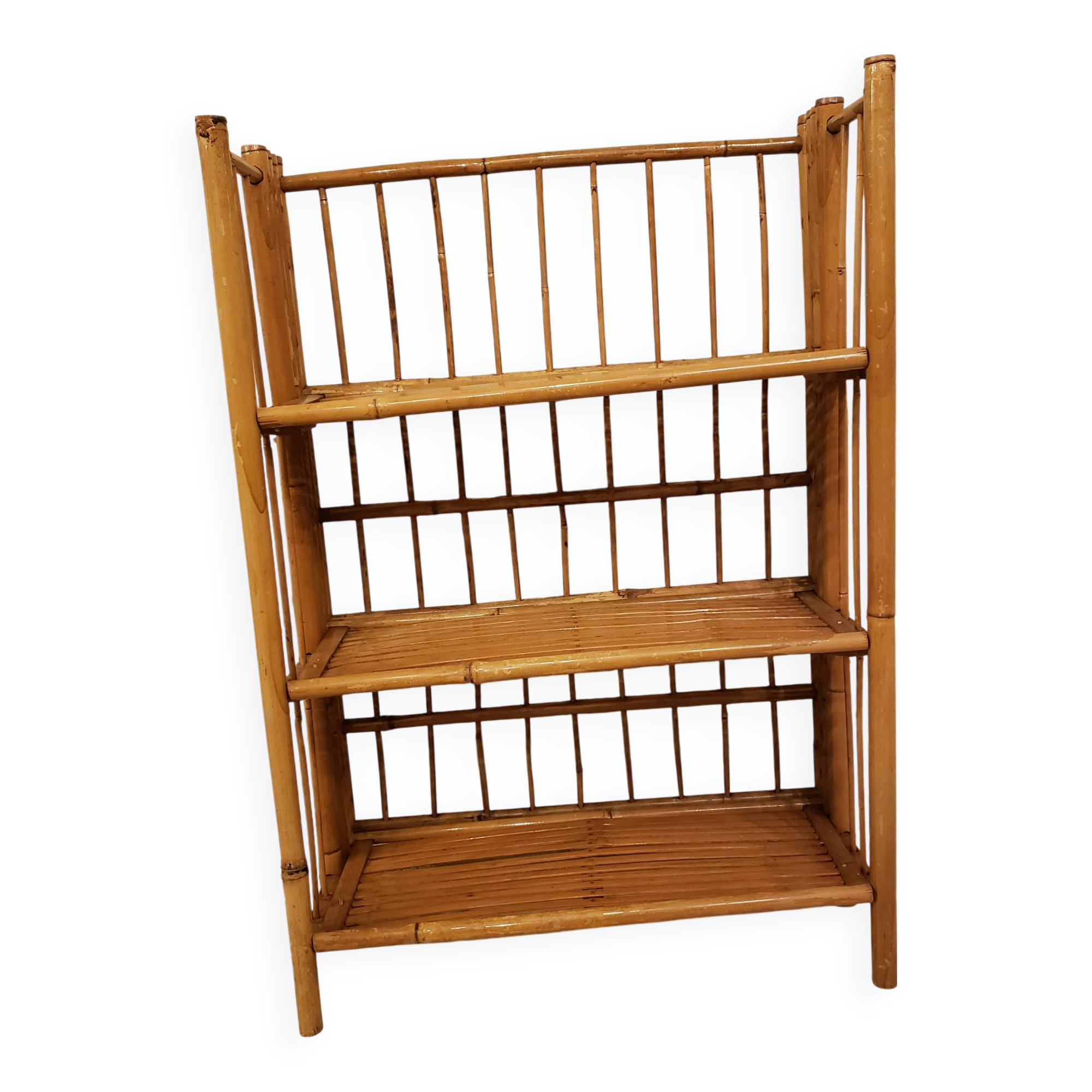 Vintage rattan folding shelf/bookcase