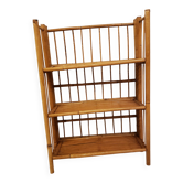 Etagère/bibliothèque pliante vintage en rotin