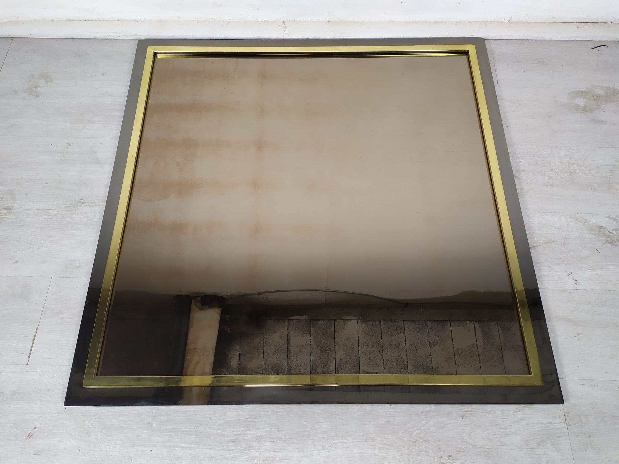 Mirror square brass design